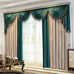 rideaux décoratifs opaques voilage transparent luxueux tissu velours franges décoratives couleur teal beige blanc