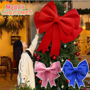 Grand nœud de couronne extérieur XXL pour décoration de Noël extérieure - 17 à 25 cm