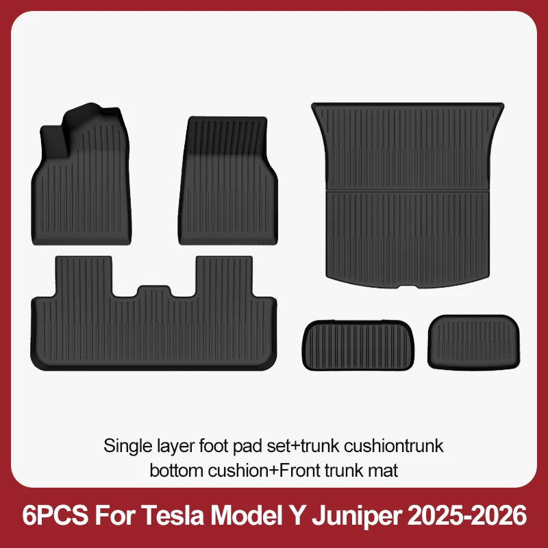 tapis sol voiture tesla model noir rayures horizontales moderne résistants lusure 10pcs sets