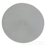 tapis table rond tissé turquois respectueux environnement moderne 15 pouces assiettes verres