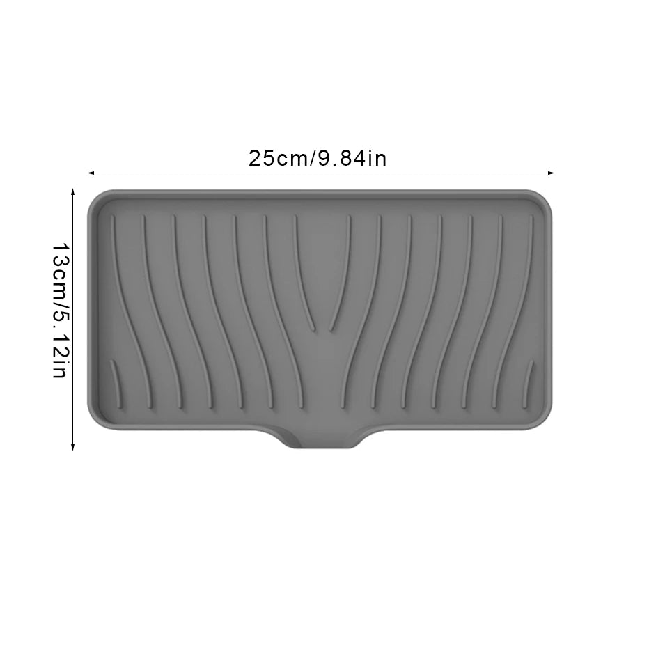 support savon silicone auto drainant moderne gris vert rayures ondulées brosse dents savon bouteille
