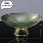 assiettes verre rayées vert clair moderne élégantes décoration table grande capacité