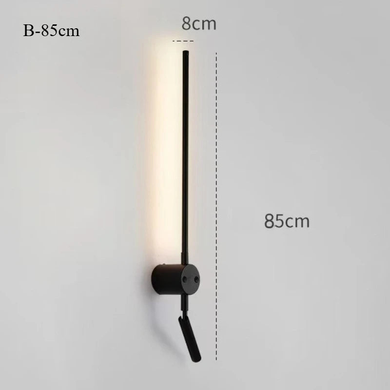 lampe murale moderne minimaliste fixée mur alimentée courant alternatif lumière jaune noir chambre coucher