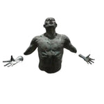 statue résine gris métallisé texture granuleuse art contemporain pieds détachables adhésif décoration intérieure abstraite