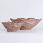 bassin decoratif moderne blanc beige ondule texture brillante vase decoratif simple