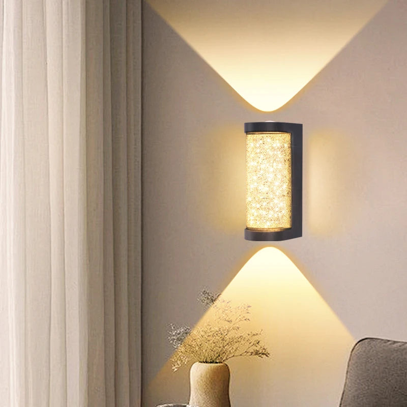 lampe murale moderne led 10w noir blanc texture granulée éclairage quotidien chambre salon entree