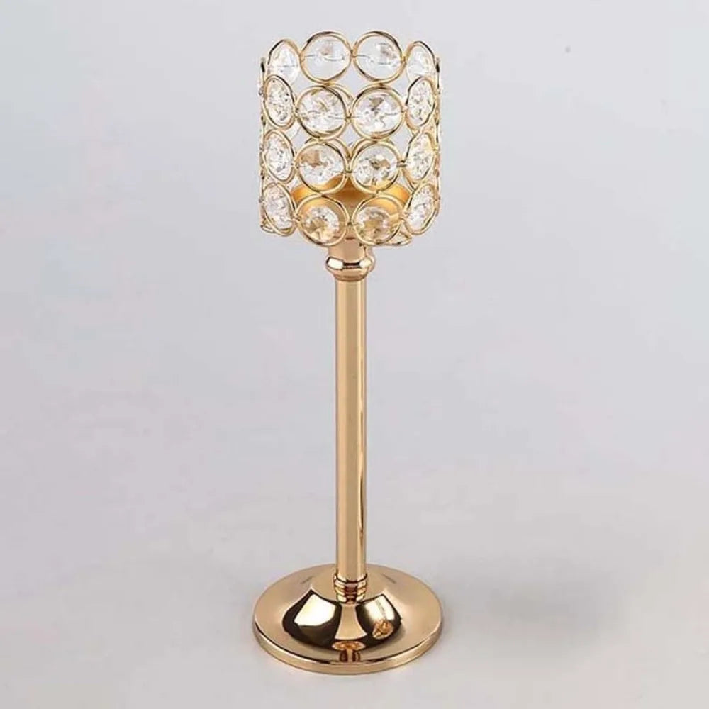 bougeoir moderne or argent cristal élégant table maison mariage