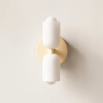 applique murale moderne deux têtes éclairage blanc vert olive rond minimaliste fixée mur 23cm