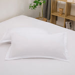 taies d'oreiller simples coton polyester 48x74cm gris roseclair unis opaques lit maison