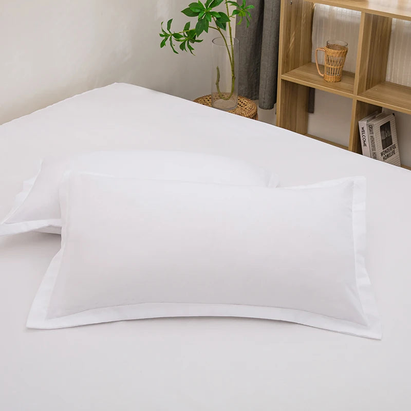 taies d'oreiller simples coton polyester 48x74cm gris roseclair unis opaques lit maison