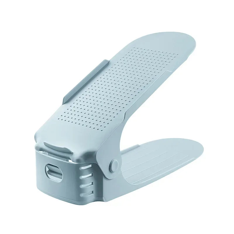 support chaussures moderne perforé blanc rose vert pastel clips réutilisable économiseur d'espace chambre penderie