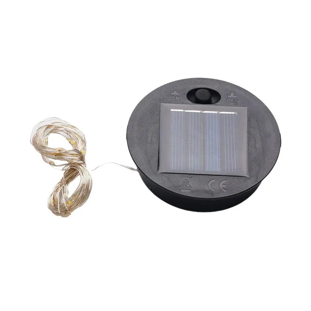 guirlande lumineuse solaire blanc motif géométrique moderne batterie solaire fil lumineux tringle fixation