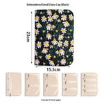 sac rangement bijoux zip fleurs motifs floraux beige doré blanc