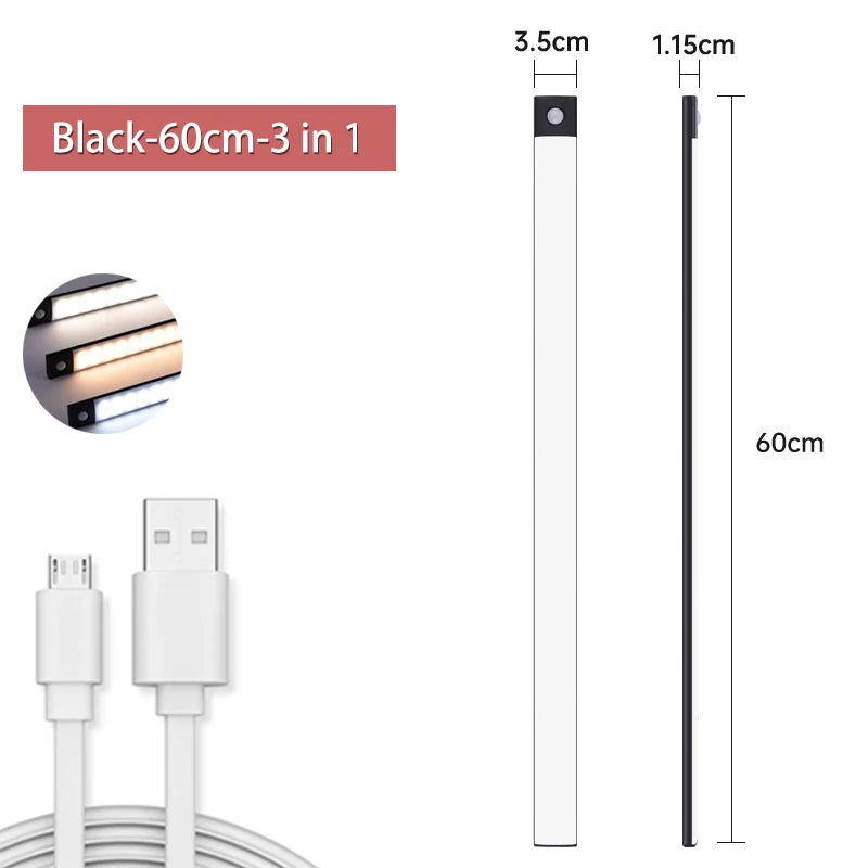 lampe led rechargeable usb mouvement trois couleurs blanc naturel chaud moderne