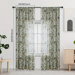 rideau romain fleurs feuilles semi transparent classique blanc vert beige orange