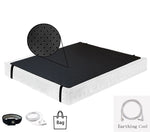 tapis sol terre noir grille perforations moderne clips cordon prise électrique santé sommeil