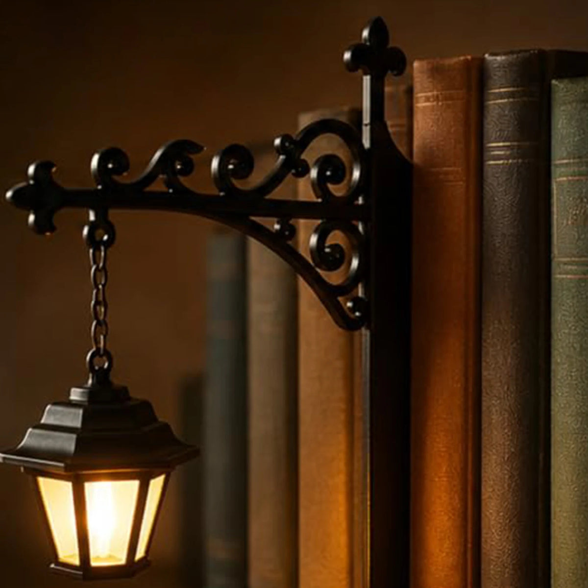 lampe murale vintage ornements floraux motif géométrique noir jaune LED décoration étagère chambre bibliothèque