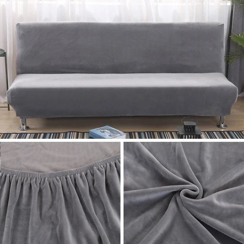 housse canapé velours gris extensible canapé lit futon moderne lavable amovible