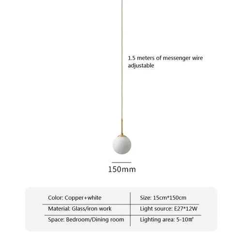 suspension lumineuse moderne or blanc sphères translucides acrylique éclairage chambre salle manger