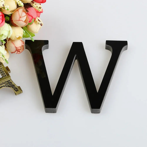 lettres decoratives murales noires acrylique mat autocollantes decoration murale maison salon