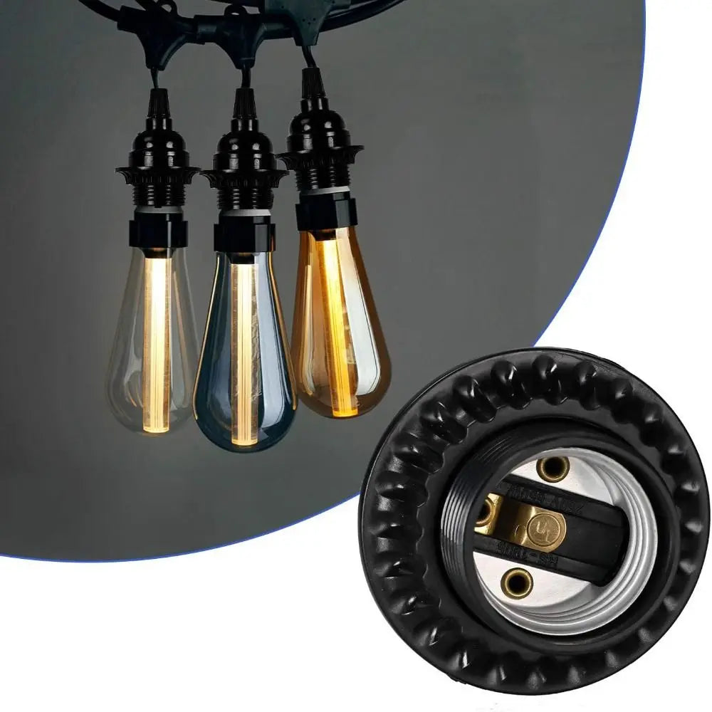 socle ampoule E27 noir dorés chaîne industrielle fixe lampe table mat opacité