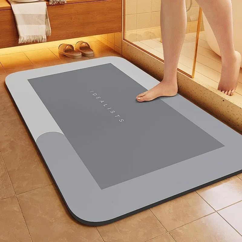 tapis sol gris moderne antidérapant absorption rapide texture douce 40x60cm 50x80cm 60x90cm