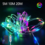 guirlande led multicolore flexible transparent noel 5m 10m 20m controle usb bluetooth