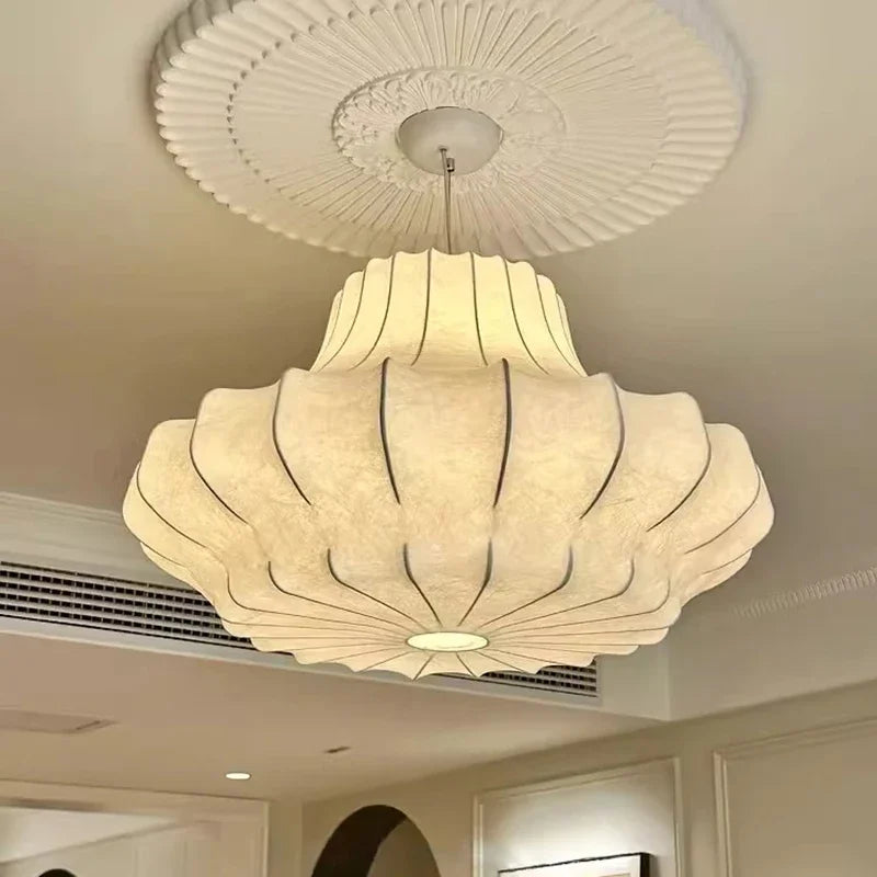 suspension lumineuse moderne blanc beige rayures verticales câble suspendu 4200K 3000K 6500K