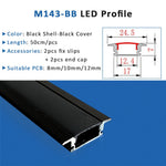 bande led profil aluminium 50cm flexible moderne adhésif opaque silver white