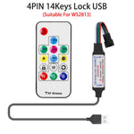contrôleur led rubans lumineux ws2813 ws2815 14 17 21 touches télécommande rf multicolore moderne