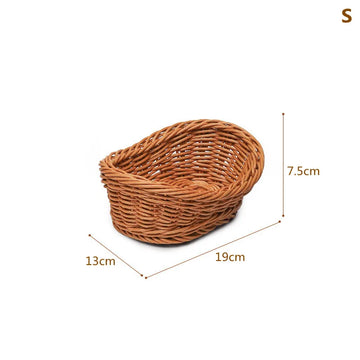 paniers rangement rotin tressé marron clair traditionnels réutilisables fourchettes bois décoration maison multifonctionnels