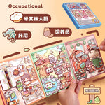 sticker book educational activity children stickers adhesive paper colorful drawings miniature scenes