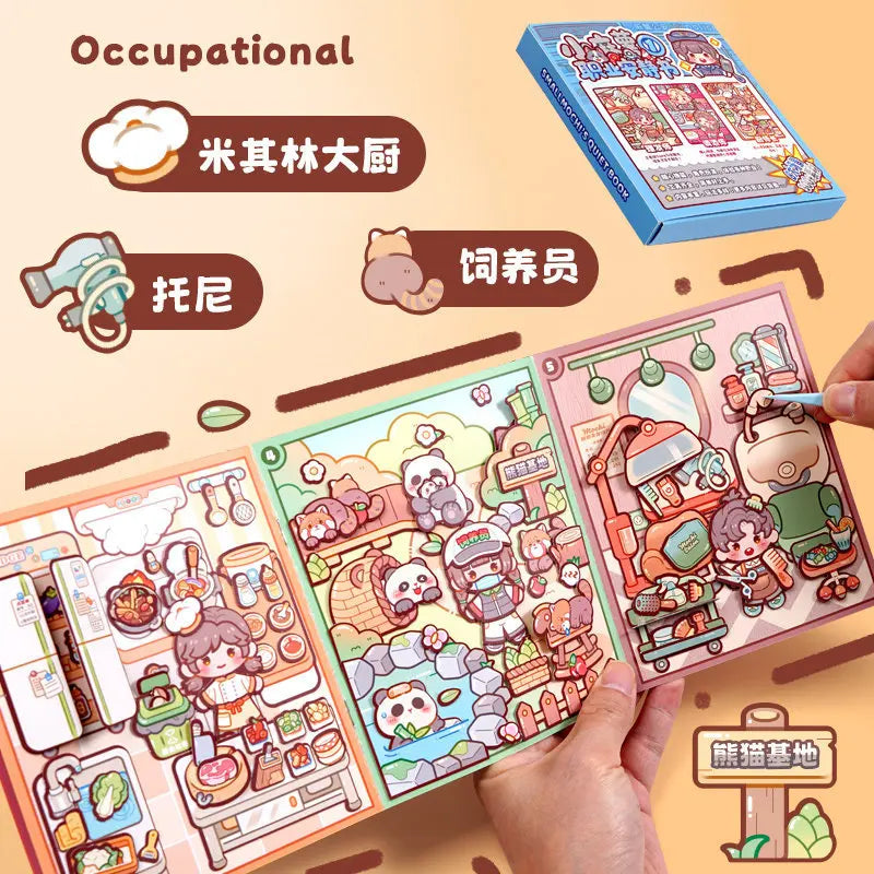 sticker book educational activity children stickers adhesive paper colorful drawings miniature scenes