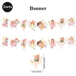 ensembles guirlandes fête multicolores fées fleurs lettres Happy Birthday motifs floraux occasion anniversaire enfants