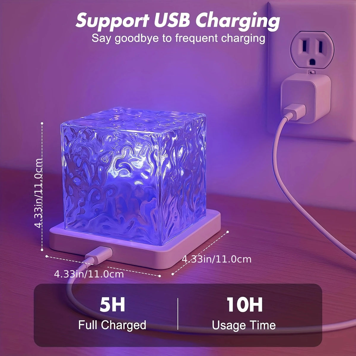 lampe led rechargeable 16 couleurs télécommande support plat moderne ambiance chambre salon bleu rose