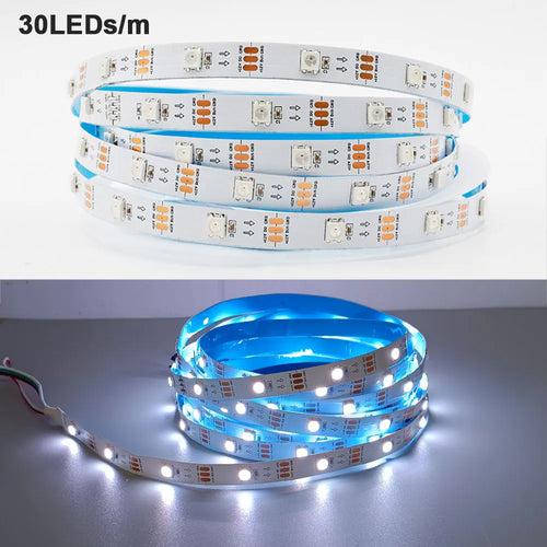 ruban led rgb adressable 12v smd 60 pixels mètre blanc adhésif décoration intérieur moderne