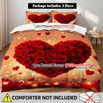 ensemble literie rouge coeurs roses moderne taies doreiller beige adultes chambre coucher