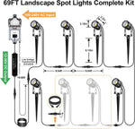 spots lumineux paysage ip65 moderne 12v led pack noir étanche transformer