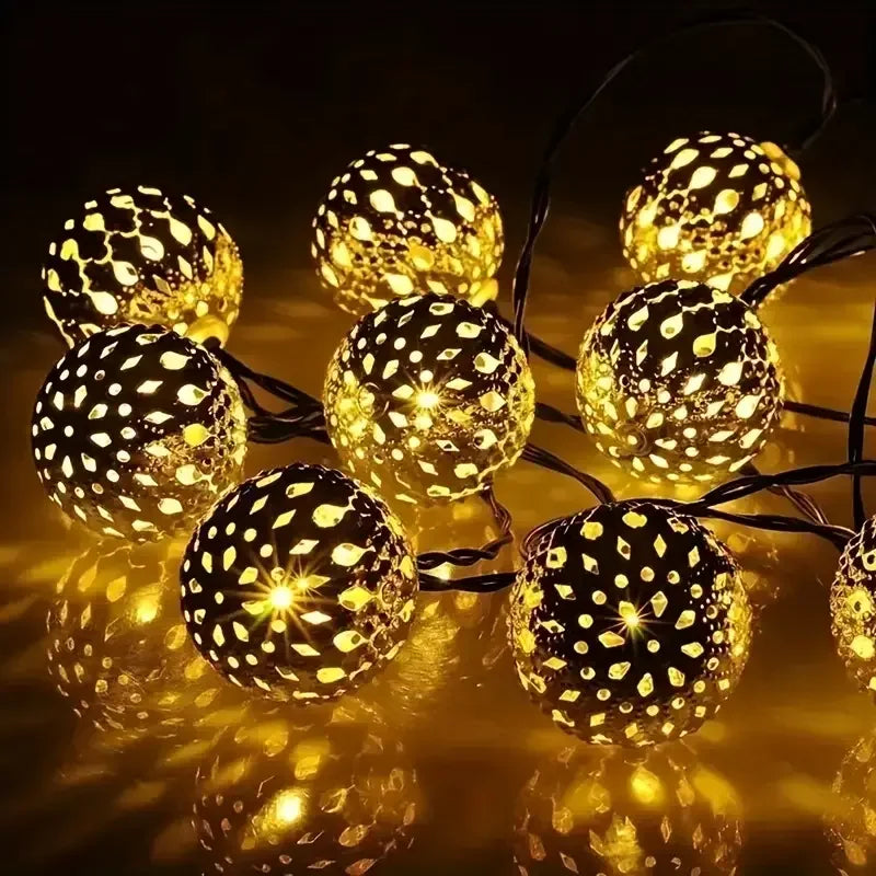 guirlande lumineuse solaire moderne noire dorée 5m 20led 65m 30led 7m 50ledRGBOpacité motifs géométriques