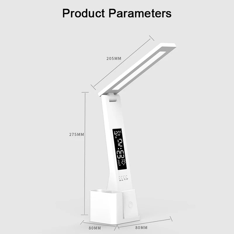 lampe led rechargeable blanc moderne sans ombre interrupteur tactile horloge veilleuse étude