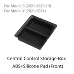boîte rangement central tesla model noir texture flanelle pratique silicone moderne