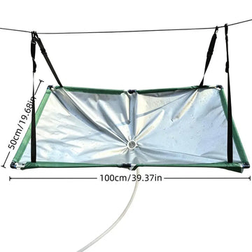 collecteur eau pluie suspendu tapis récupération tuyau arrosage jardin extérieur camping utilitaire