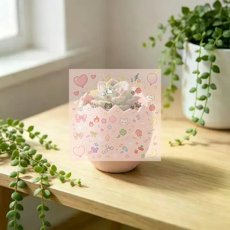 cache pot moderne imprimé 3d rose bleu violet jaune motifs colorés texture mat