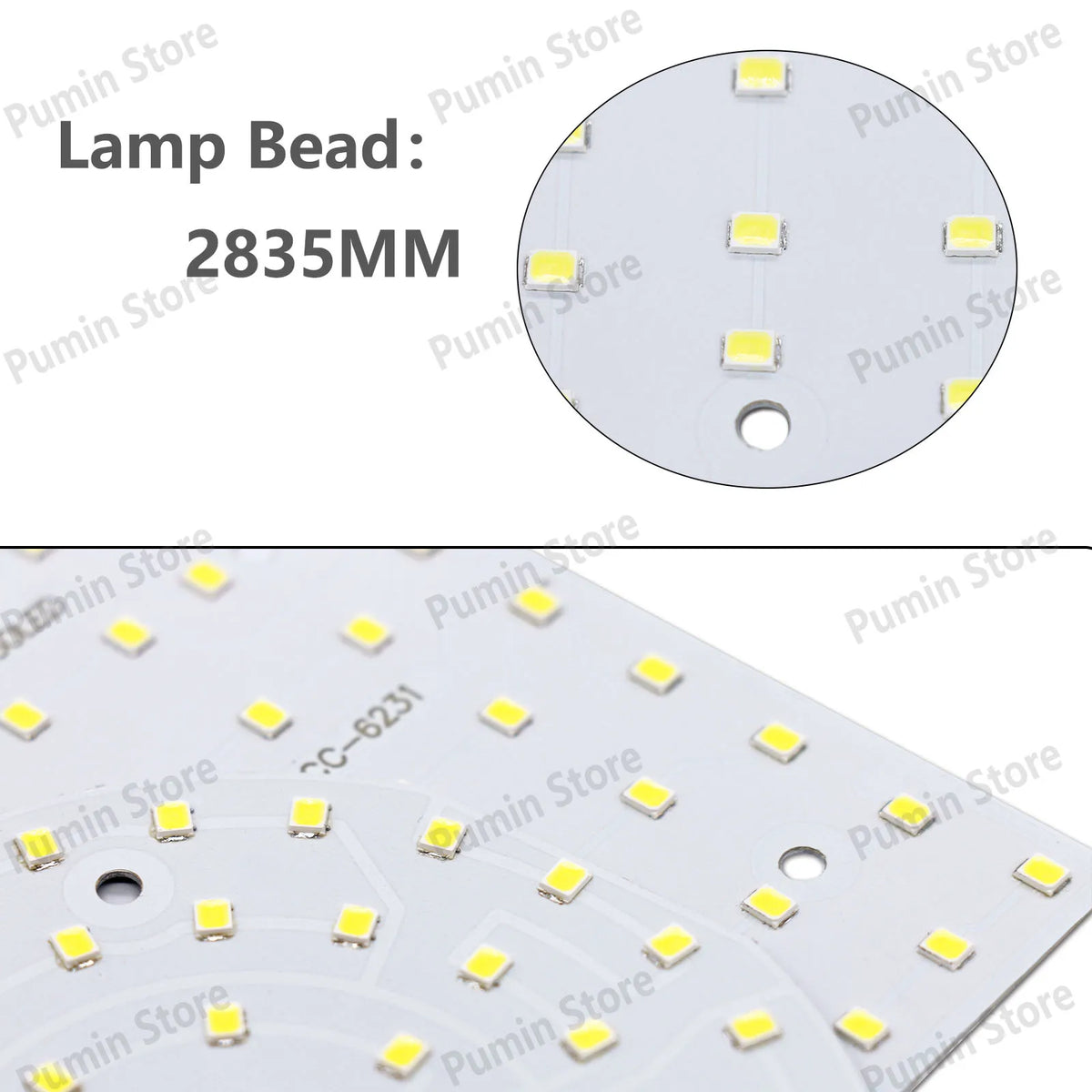 plaque led 10w blanc carrés jaunes moderne non visible 91mm 93mm
