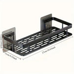étagère salle bain noir adhésif sans perçage moderne grille perforation rangement robuste plastique