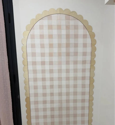 Arche en bois festonnée 55x120cm décoration murale bohème