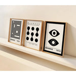 affiches noir blanc graphiques abstraites modernes minimalistes géométriques encre imperméable toile sans cadre