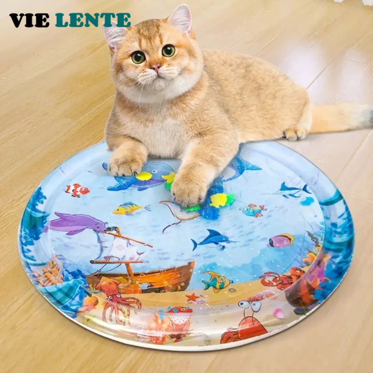 tapis rond sous marin enfants animaux bleu motifs poissons coraux semi transparent 60x60cm 100x100cm