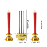 décoration religieuse classique bougeoir trois bougies rouge doré traditionnel