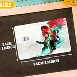 autocollants carte bancaire final fantasy moderne bleu vert waterproof réutilisable set stickers papier